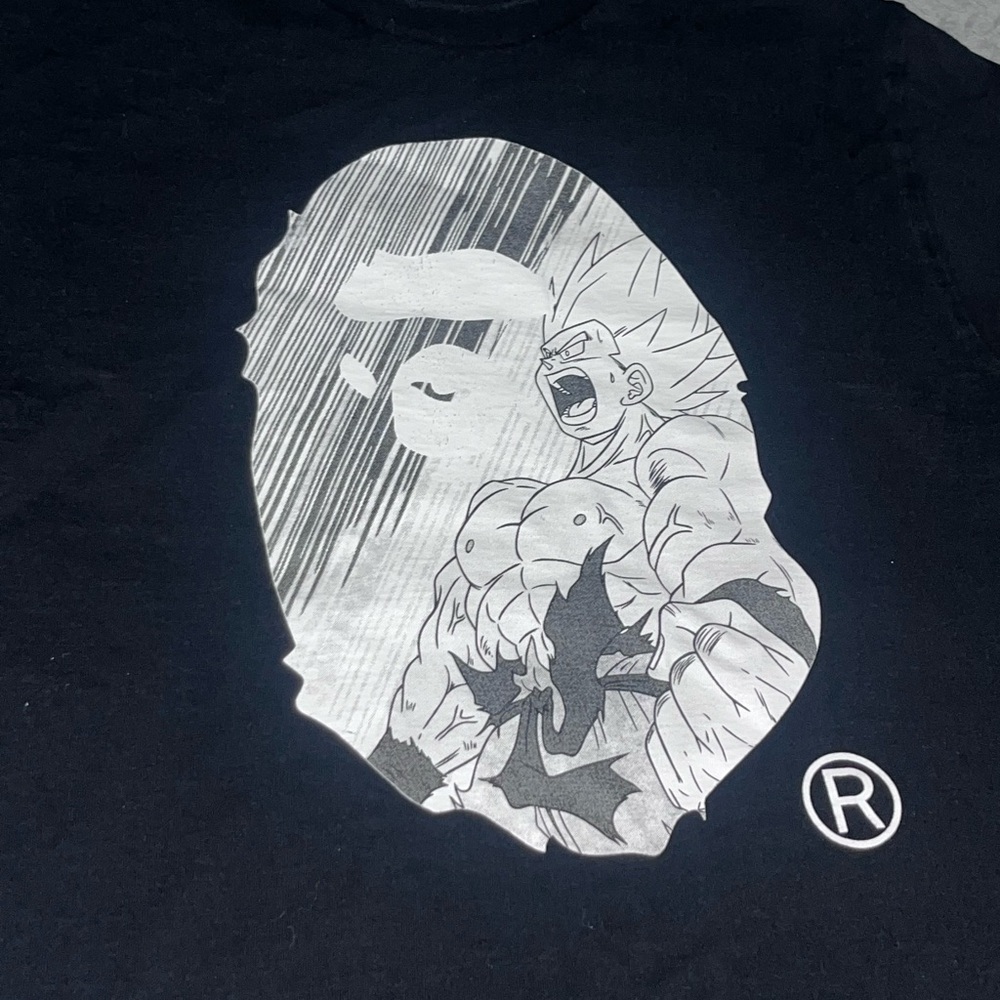 Bape T Shirt Goku Going Super Saiyan Black Shirt - Picture 6 of 7